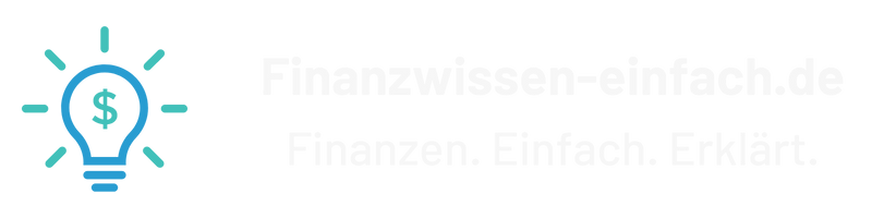 finanzwissen-einfach.de Logo mit Link und Claim horizontal